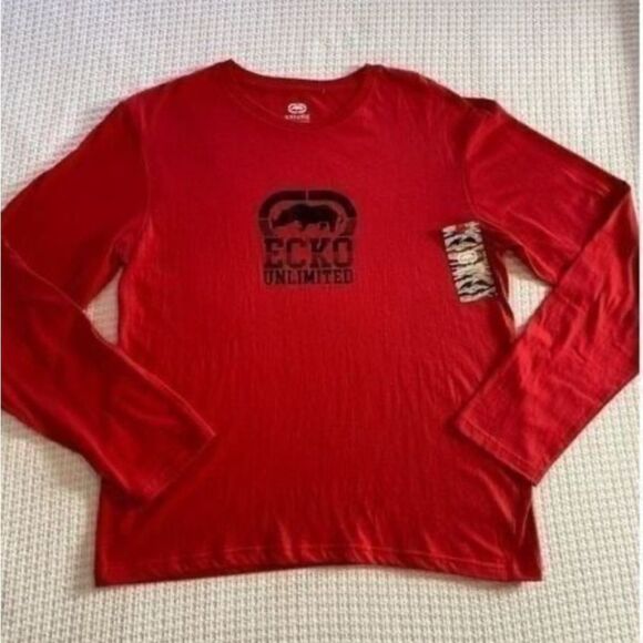 Ecko Unltd Long Sleeve Red Shirt Medium - Picture 1 of 4